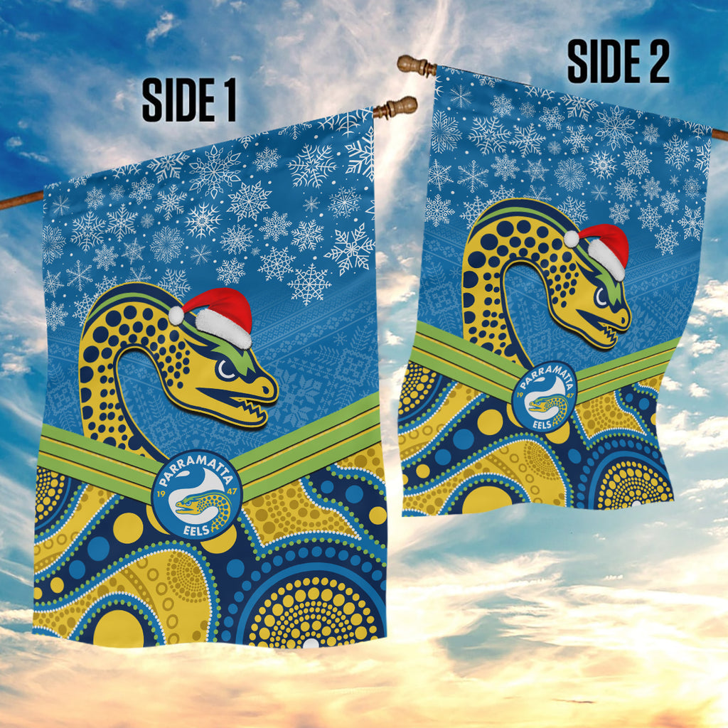 custom-parramatta-eels-rugby-christmas-garden-flag-merry-xmas-2023-mix-aboriginal-art