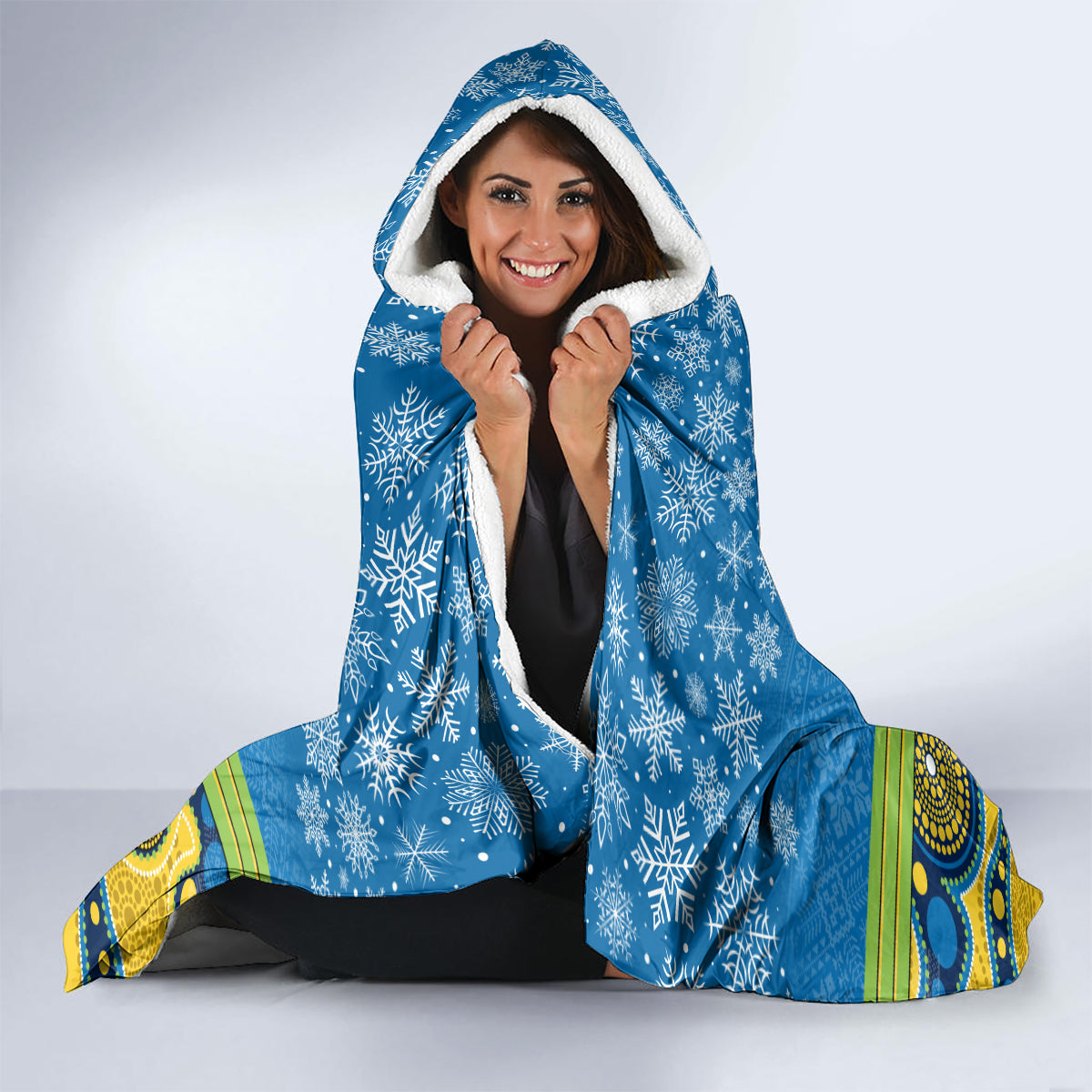 custom-parramatta-eels-rugby-christmas-hooded-blanket-merry-xmas-2023-mix-aboriginal-art