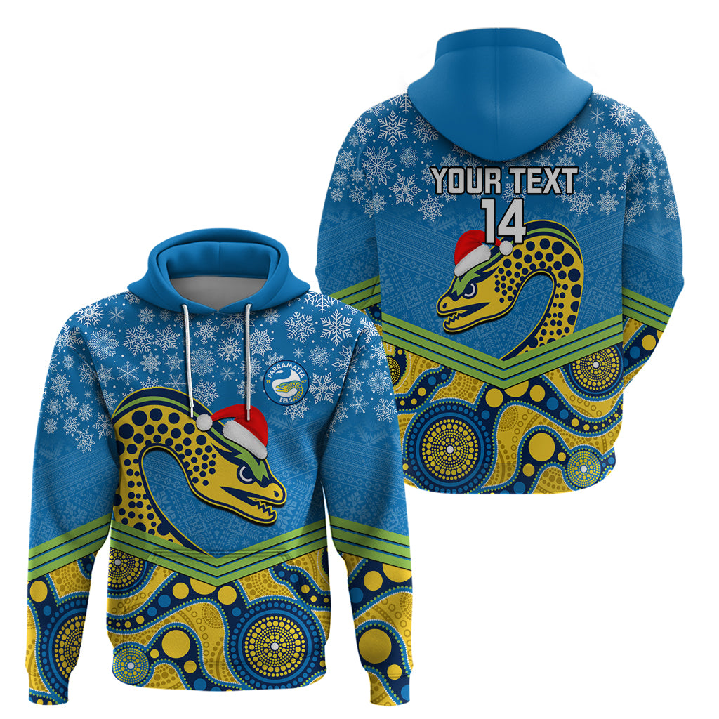 custom-parramatta-eels-rugby-christmas-hoodie-merry-xmas-2023-mix-aboriginal-art