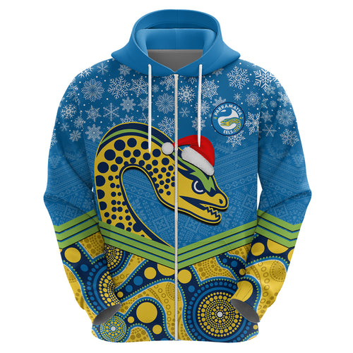 custom-parramatta-eels-rugby-christmas-hoodie-merry-xmas-2023-mix-aboriginal-art