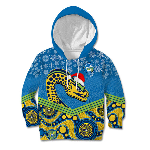 custom-parramatta-eels-rugby-christmas-kid-hoodie-merry-xmas-2023-mix-aboriginal-art