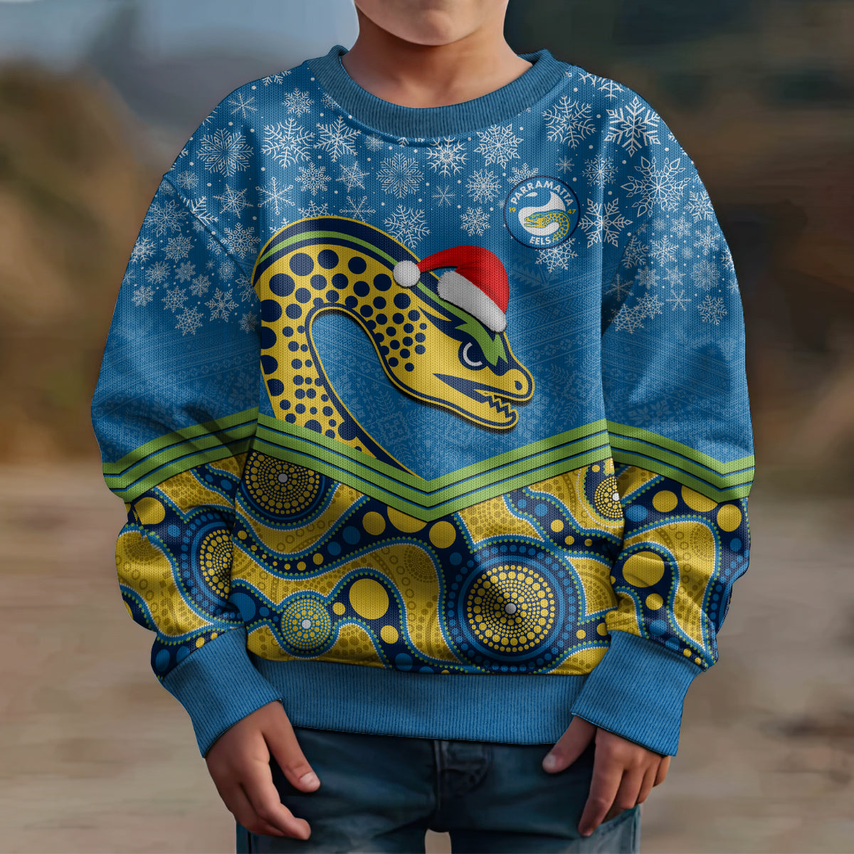 custom-parramatta-eels-rugby-christmas-kid-ugly-christmas-sweater-merry-xmas-2023-mix-aboriginal-art