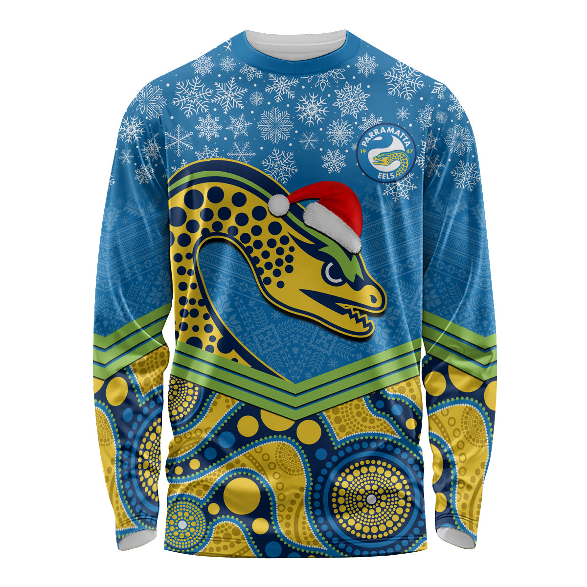 custom-parramatta-eels-rugby-christmas-long-sleeve-shirt-merry-xmas-2023-mix-aboriginal-art
