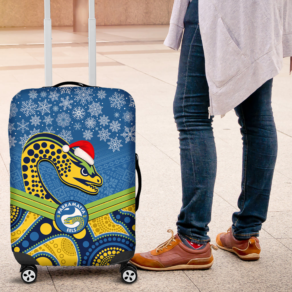 custom-parramatta-eels-rugby-christmas-luggage-cover-merry-xmas-2023-mix-aboriginal-art