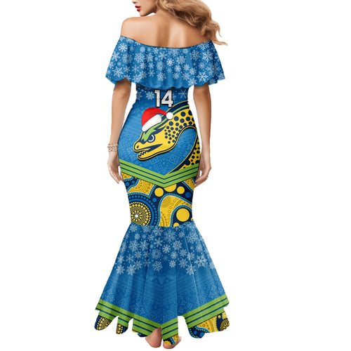 custom-parramatta-eels-rugby-christmas-mermaid-dress-merry-xmas-2023-mix-aboriginal-art