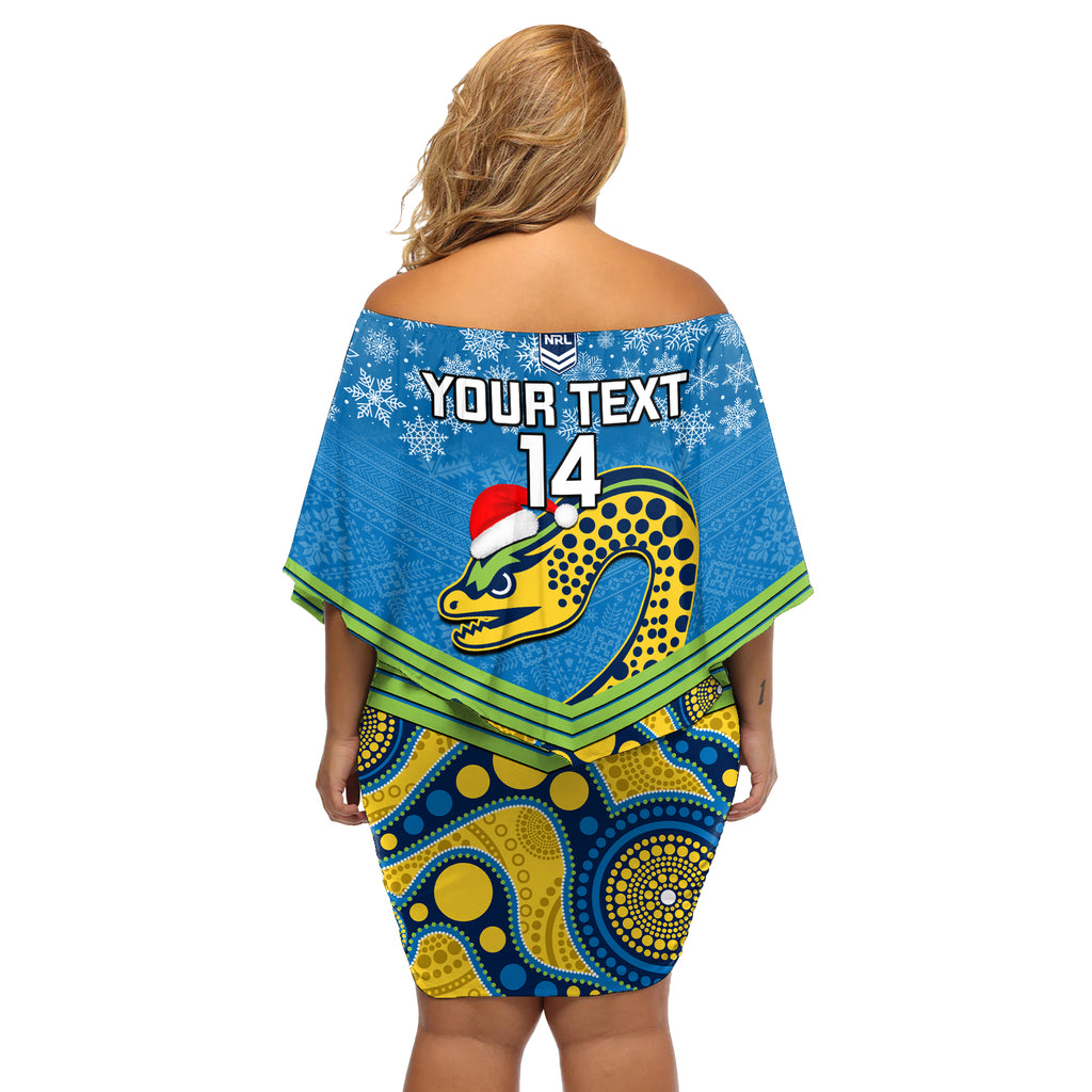 custom-parramatta-eels-rugby-christmas-off-shoulder-short-dress-merry-xmas-2023-mix-aboriginal-art