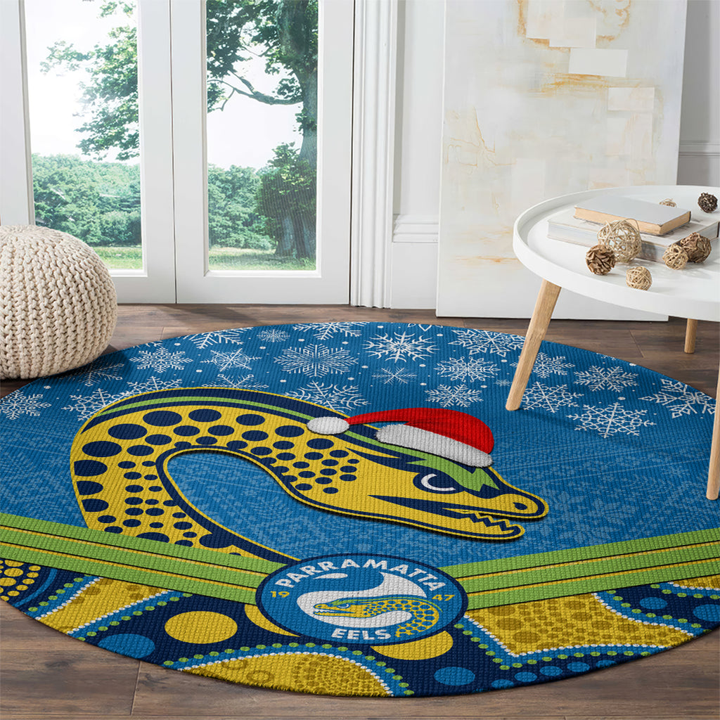 custom-parramatta-eels-rugby-christmas-round-carpet-merry-xmas-2023-mix-aboriginal-art