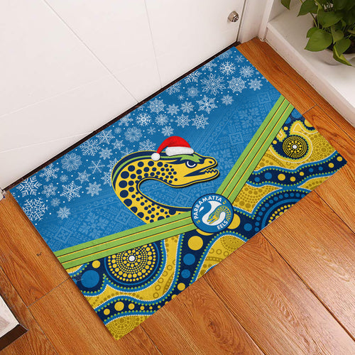 custom-parramatta-eels-rugby-christmas-rubber-doormat-merry-xmas-2023-mix-aboriginal-art