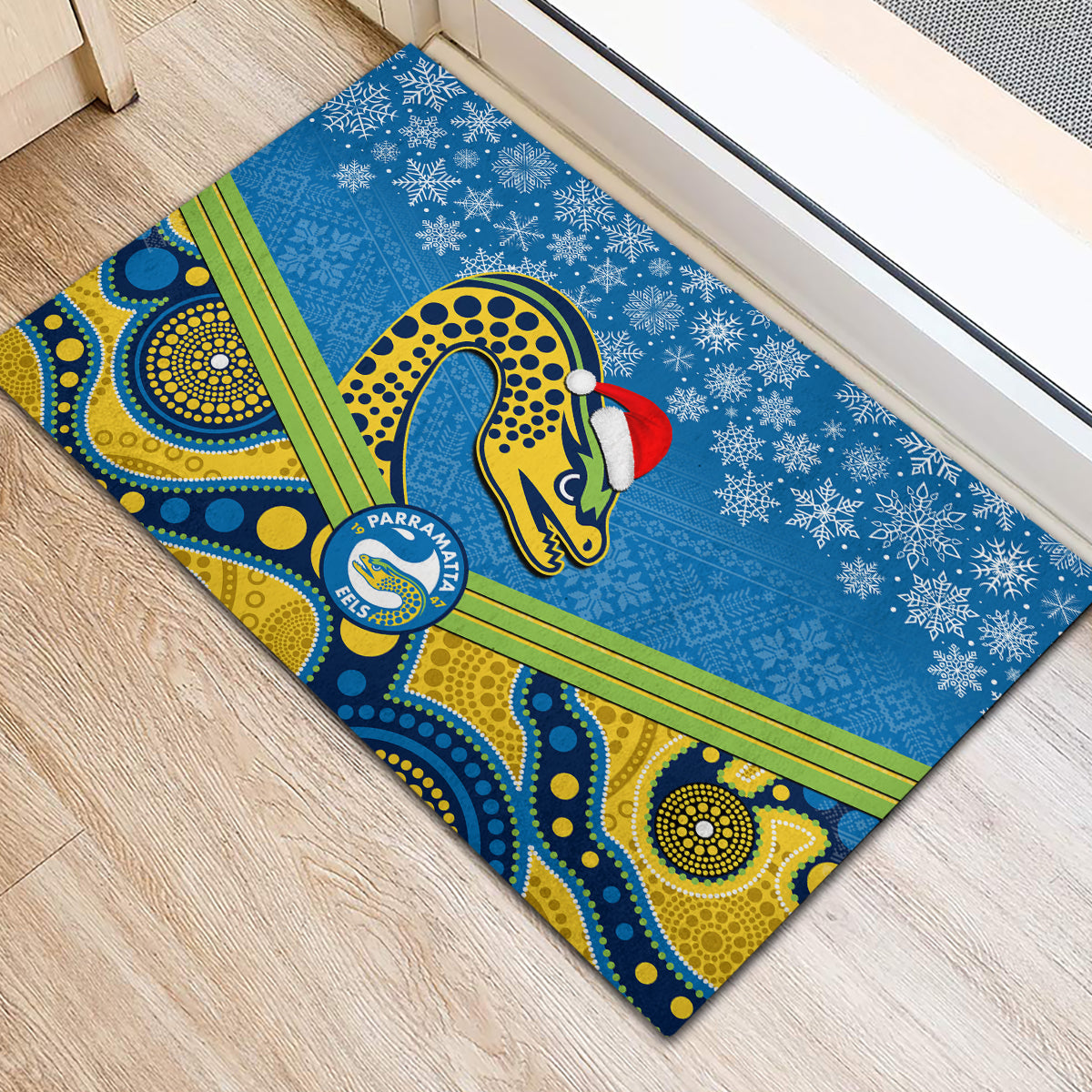 custom-parramatta-eels-rugby-christmas-rubber-doormat-merry-xmas-2023-mix-aboriginal-art