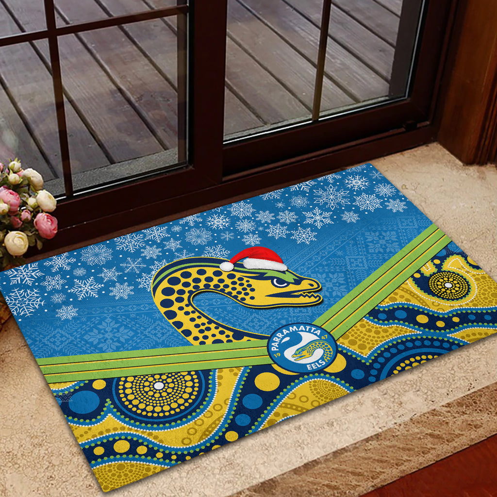 custom-parramatta-eels-rugby-christmas-rubber-doormat-merry-xmas-2023-mix-aboriginal-art