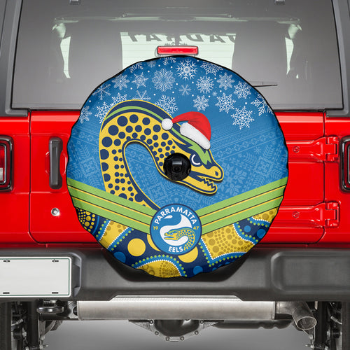 custom-parramatta-eels-rugby-christmas-spare-tire-cover-merry-xmas-2023-mix-aboriginal-art