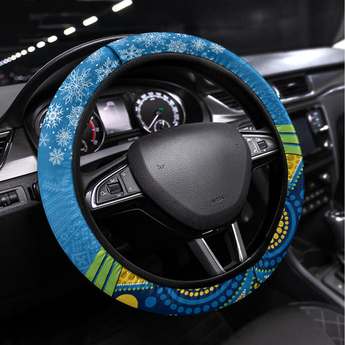 Parramatta Eels Rugby Christmas Steering Wheel Cover Merry Xmas 2023 Mix Aboriginal Art