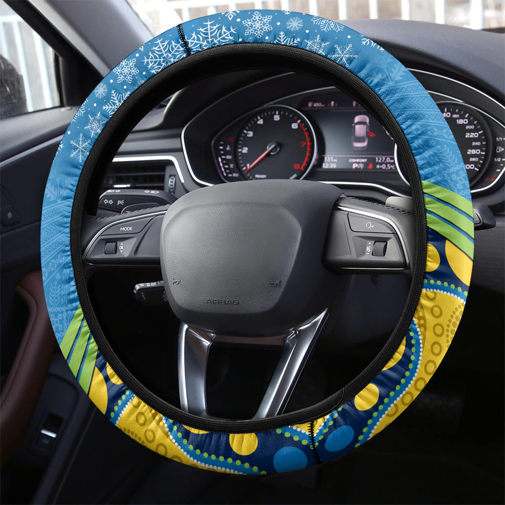 Parramatta Eels Rugby Christmas Steering Wheel Cover Merry Xmas 2023 Mix Aboriginal Art