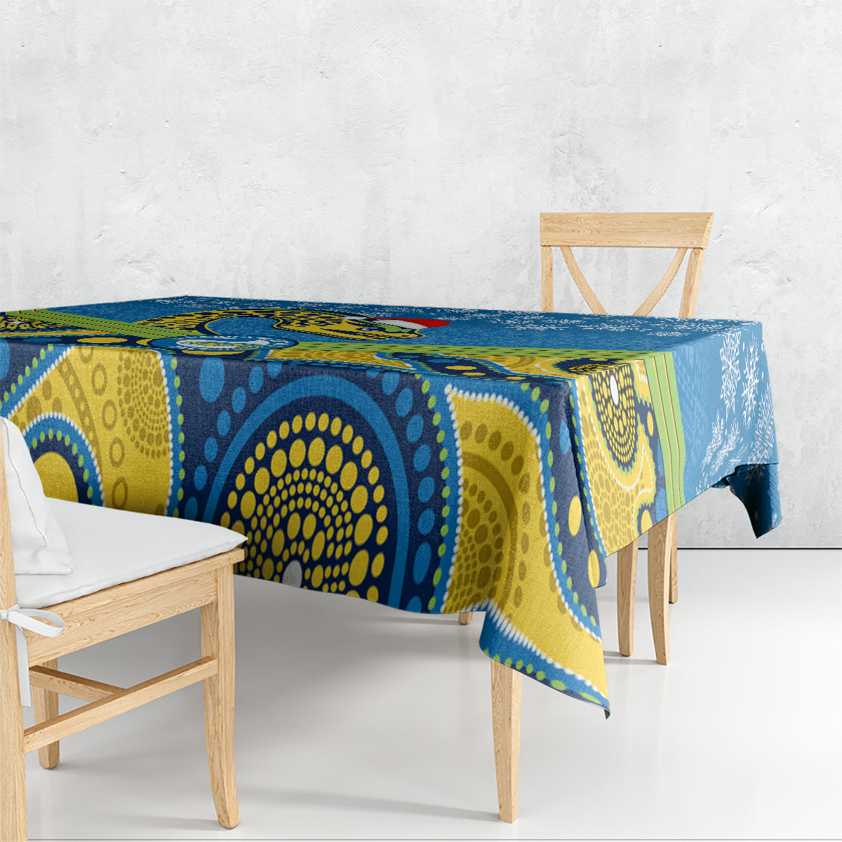 custom-parramatta-eels-rugby-christmas-tablecloth-merry-xmas-2023-mix-aboriginal-art