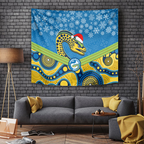custom-parramatta-eels-rugby-christmas-tapestry-merry-xmas-2023-mix-aboriginal-art