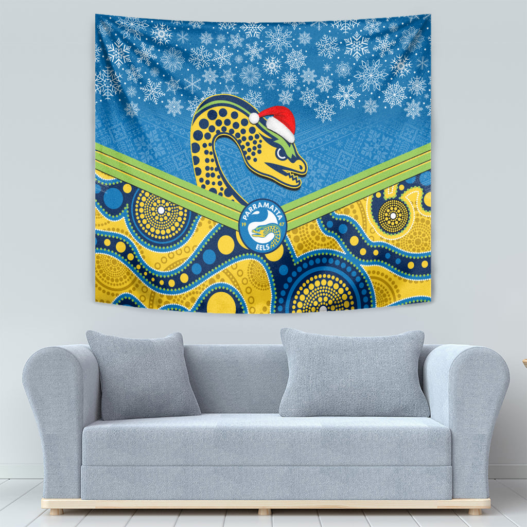 custom-parramatta-eels-rugby-christmas-tapestry-merry-xmas-2023-mix-aboriginal-art