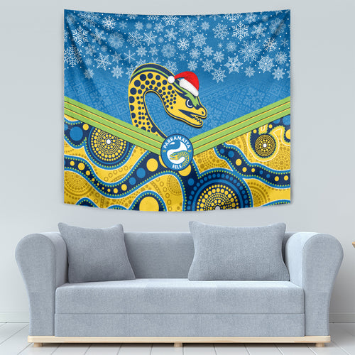 custom-parramatta-eels-rugby-christmas-tapestry-merry-xmas-2023-mix-aboriginal-art