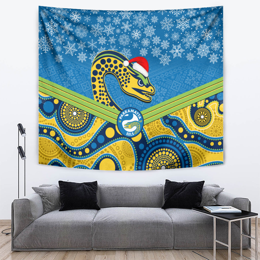 custom-parramatta-eels-rugby-christmas-tapestry-merry-xmas-2023-mix-aboriginal-art