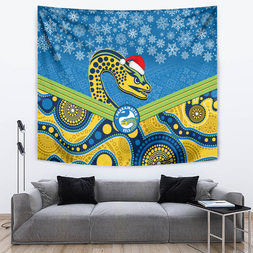 custom-parramatta-eels-rugby-christmas-tapestry-merry-xmas-2023-mix-aboriginal-art