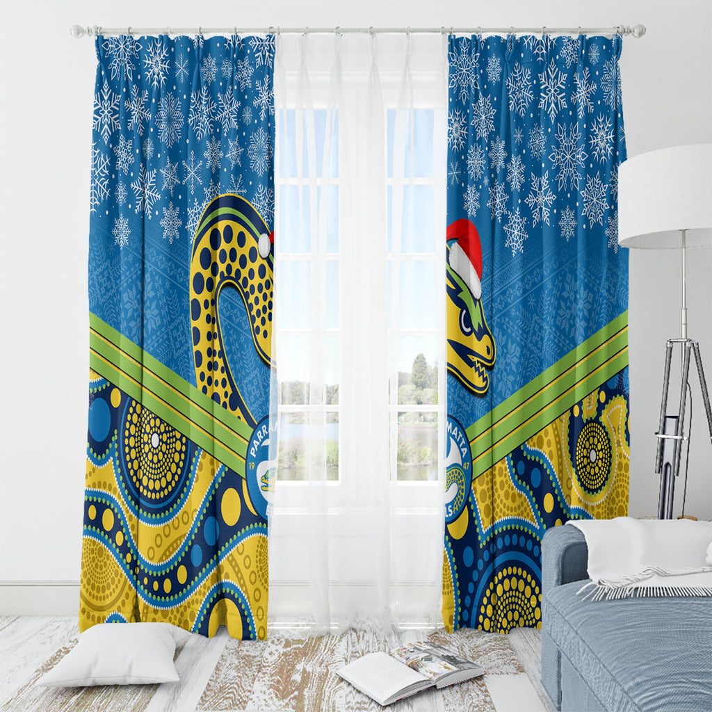 custom-parramatta-eels-rugby-christmas-window-curtain-merry-xmas-2023-mix-aboriginal-art