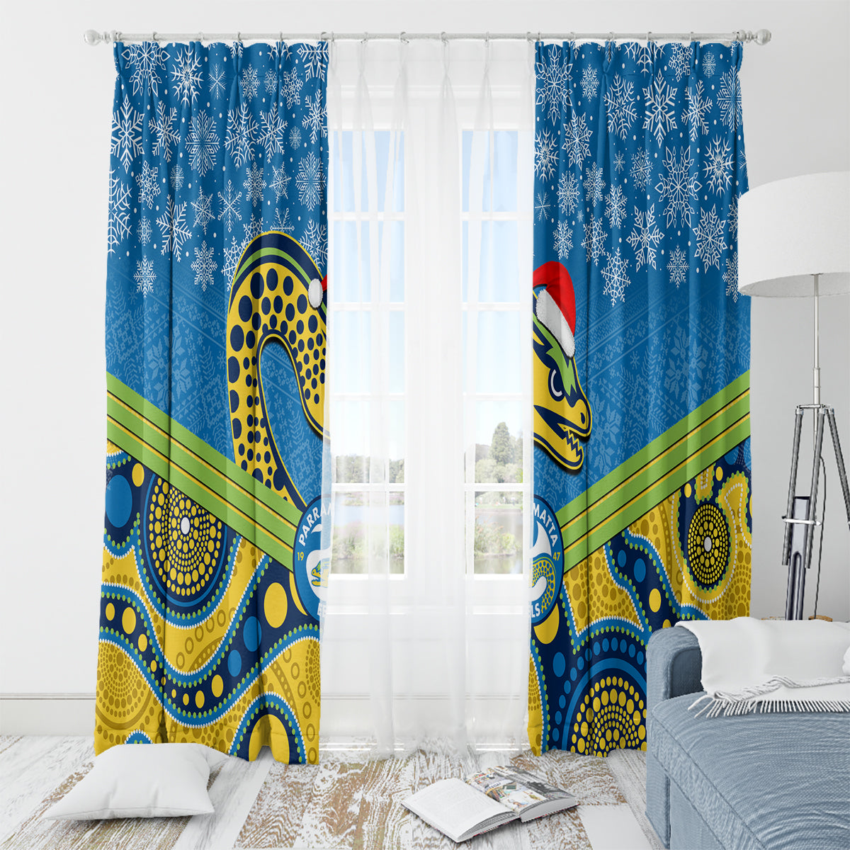 custom-parramatta-eels-rugby-christmas-window-curtain-merry-xmas-2023-mix-aboriginal-art