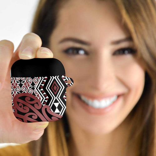 New Zealand AirPods Case Aotearoa Kowhaiwhai Mix Taniko Art - Aussie Hoodie