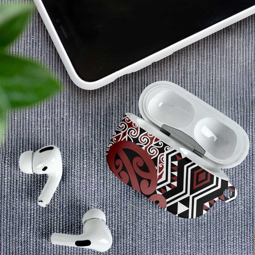 New Zealand AirPods Case Aotearoa Kowhaiwhai Mix Taniko Art - Aussie Hoodie