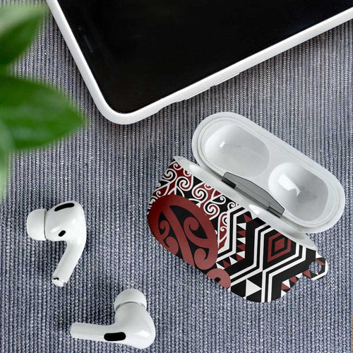 New Zealand AirPods Case Aotearoa Kowhaiwhai Mix Taniko Art - Aussie Hoodie