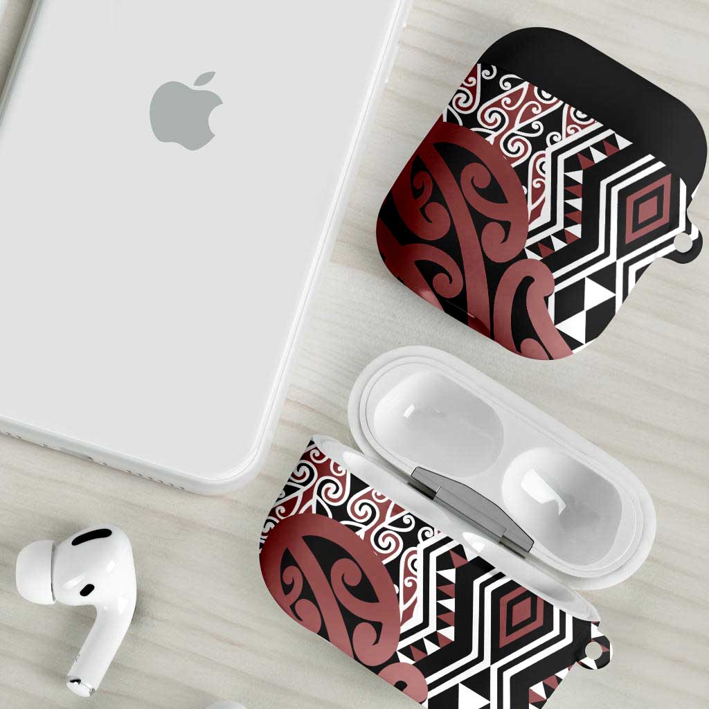 New Zealand AirPods Case Aotearoa Kowhaiwhai Mix Taniko Art - Aussie Hoodie