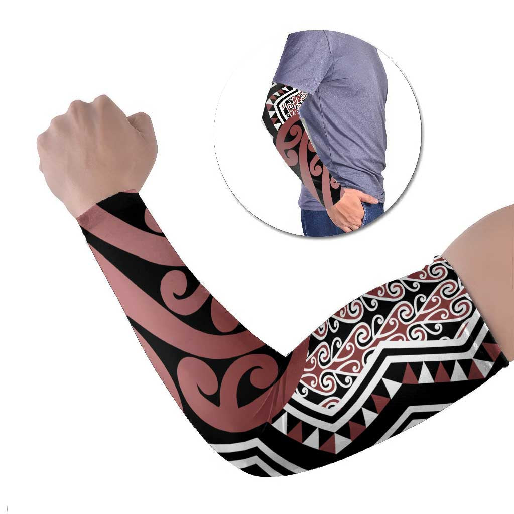 New Zealand Arm Sleeves Aotearoa Kowhaiwhai Mix Taniko Art - Aussie Hoodie