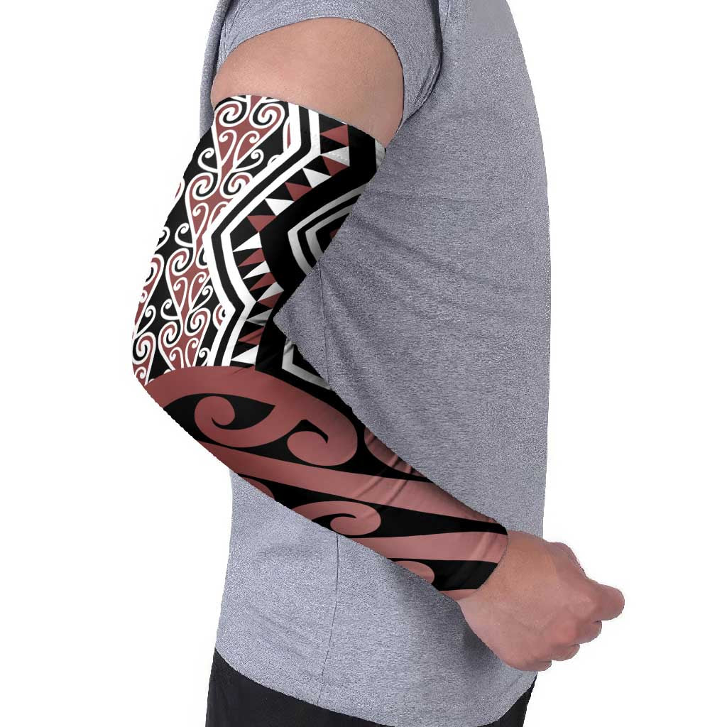 New Zealand Arm Sleeves Aotearoa Kowhaiwhai Mix Taniko Art - Aussie Hoodie