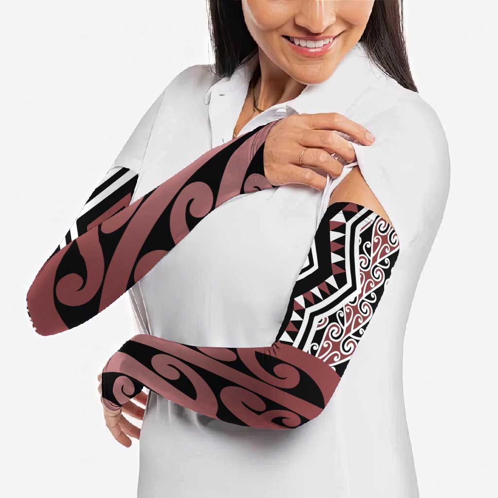 New Zealand Arm Sleeves Aotearoa Kowhaiwhai Mix Taniko Art - Aussie Hoodie