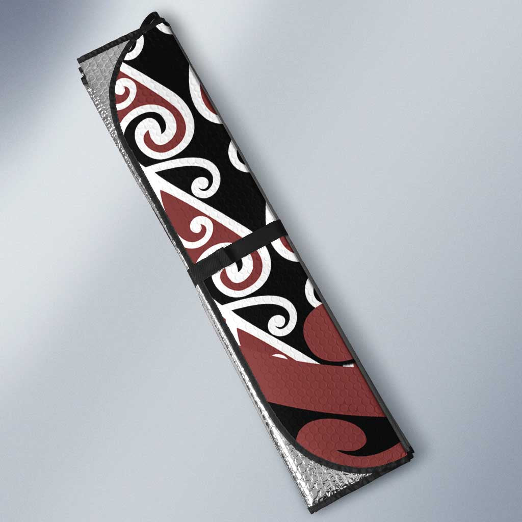New Zealand Auto Sun Shade Aotearoa Kowhaiwhai Mix Taniko Art - Aussie Hoodie