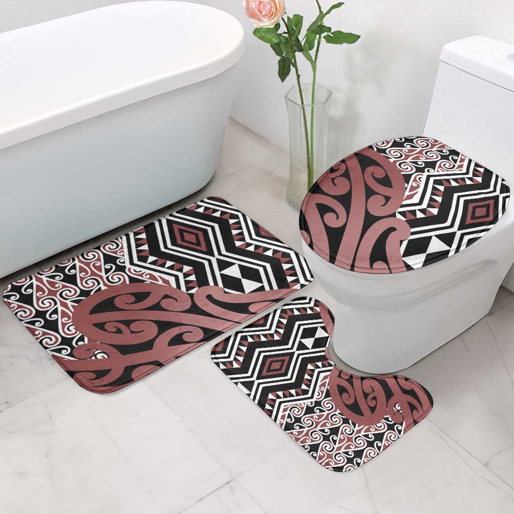 New Zealand Bathroom Set Aotearoa Kowhaiwhai Mix Taniko Art - Aussie Hoodie