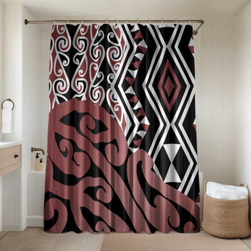 New Zealand Bathroom Set Aotearoa Kowhaiwhai Mix Taniko Art - Aussie Hoodie