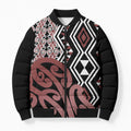 New Zealand Bomber Puffer Jacket Aotearoa Kowhaiwhai Mix Taniko Art - Aussie Hoodie