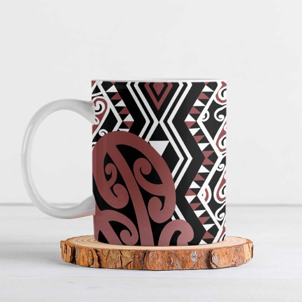 New Zealand Ceramic Mug Aotearoa Kowhaiwhai Mix Taniko Art - Aussie Hoodie