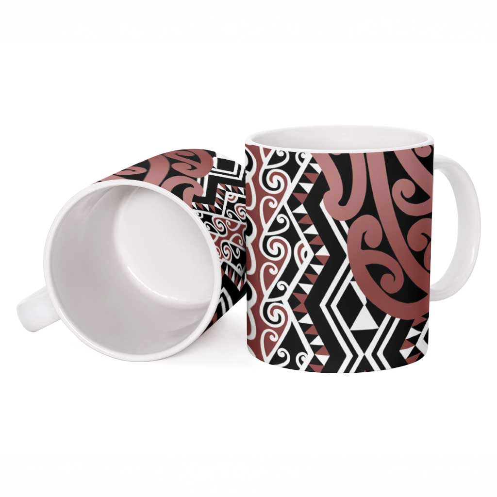 New Zealand Ceramic Mug Aotearoa Kowhaiwhai Mix Taniko Art - Aussie Hoodie