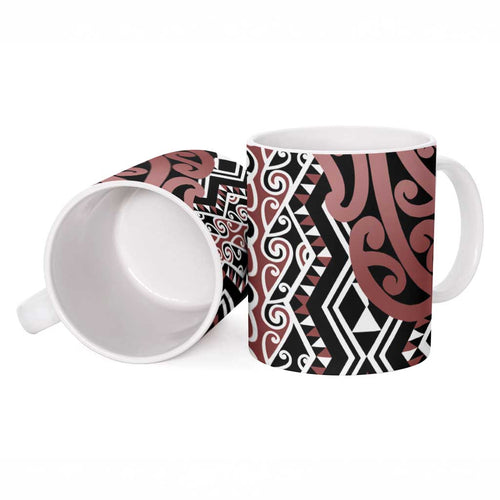 New Zealand Ceramic Mug Aotearoa Kowhaiwhai Mix Taniko Art - Aussie Hoodie