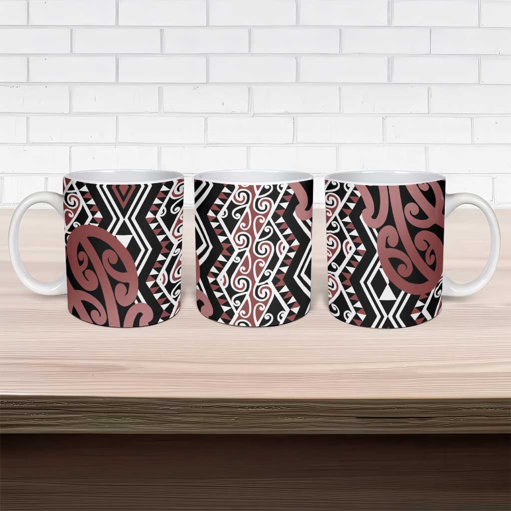 New Zealand Ceramic Mug Aotearoa Kowhaiwhai Mix Taniko Art - Aussie Hoodie