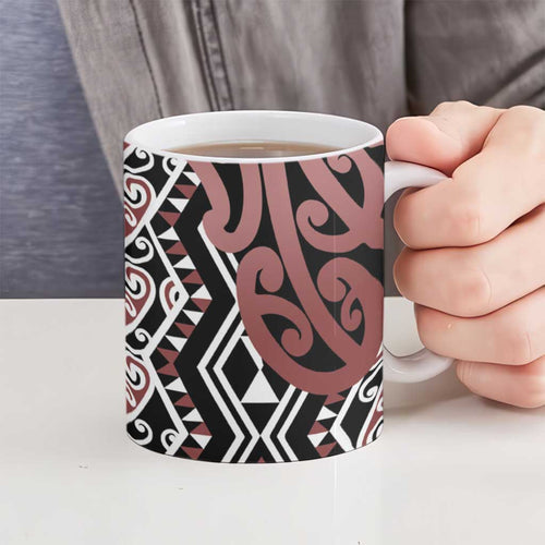 New Zealand Ceramic Mug Aotearoa Kowhaiwhai Mix Taniko Art - Aussie Hoodie