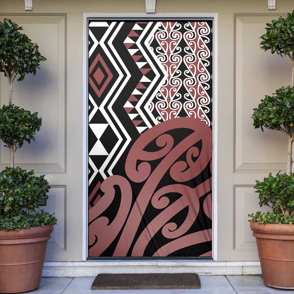 New Zealand Door Cover Aotearoa Kowhaiwhai Mix Taniko Art - Aussie Hoodie