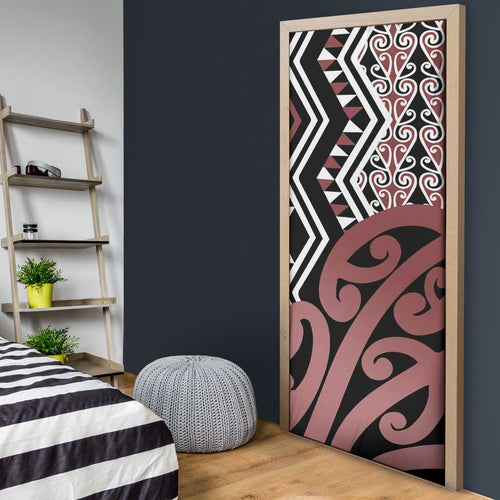 New Zealand Door Cover Aotearoa Kowhaiwhai Mix Taniko Art - Aussie Hoodie