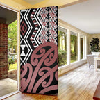 New Zealand Door Cover Aotearoa Kowhaiwhai Mix Taniko Art - Aussie Hoodie
