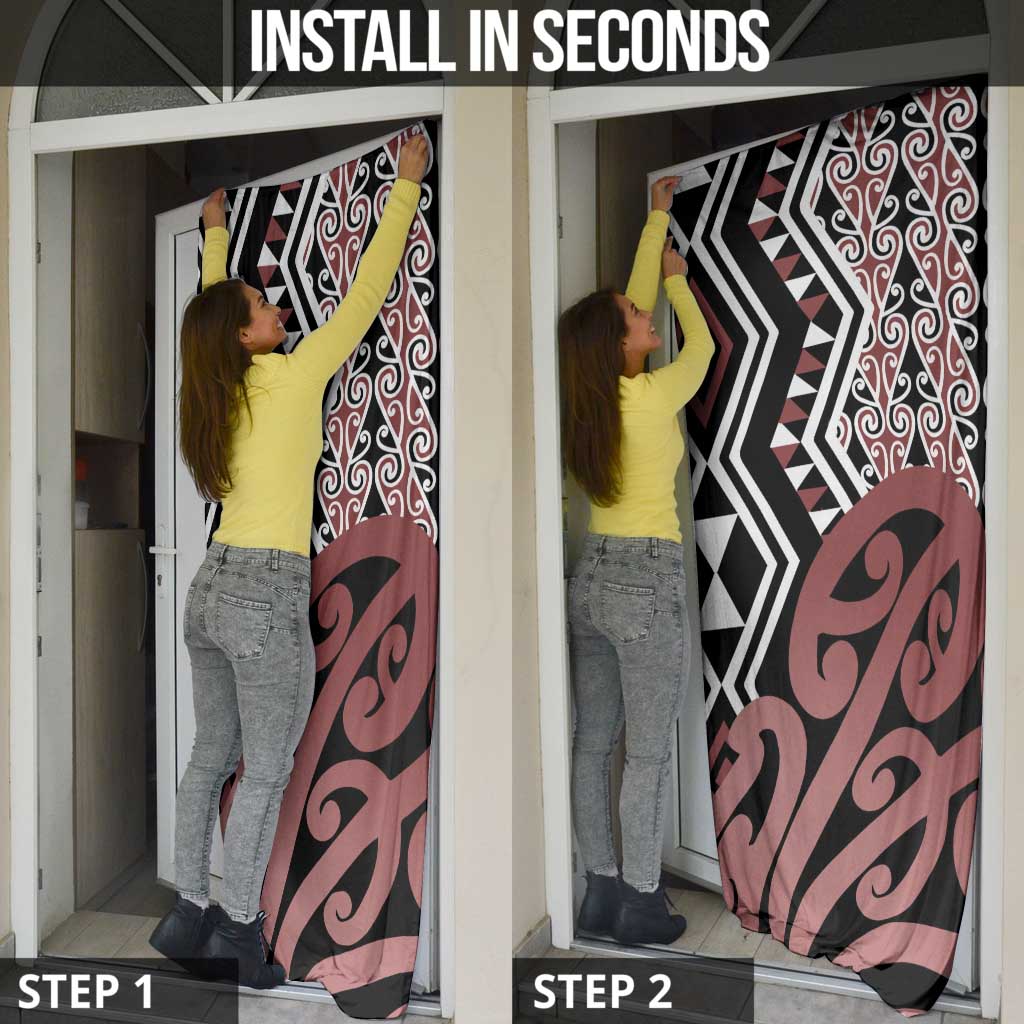 New Zealand Door Cover Aotearoa Kowhaiwhai Mix Taniko Art - Aussie Hoodie