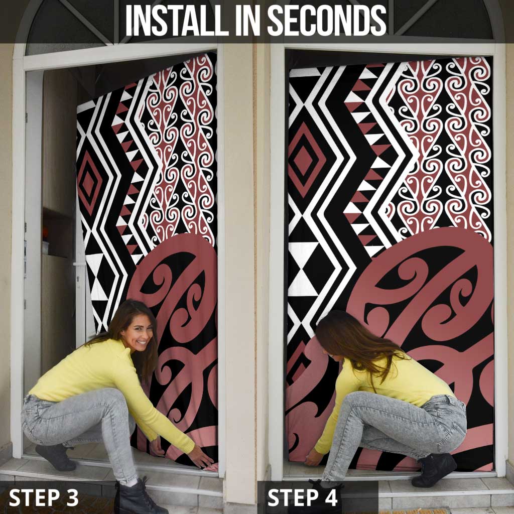 New Zealand Door Cover Aotearoa Kowhaiwhai Mix Taniko Art - Aussie Hoodie