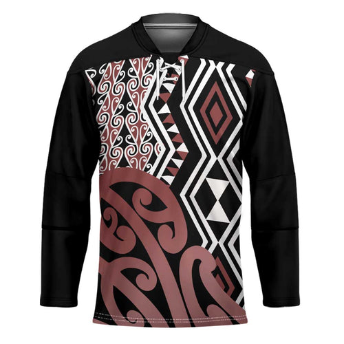 New Zealand Hockey Jersey Aotearoa Kowhaiwhai Mix Taniko Art - Aussie Hoodie