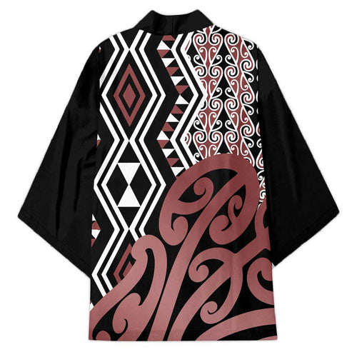 New Zealand Kimono Aotearoa Kowhaiwhai Mix Taniko Art - Aussie Hoodie