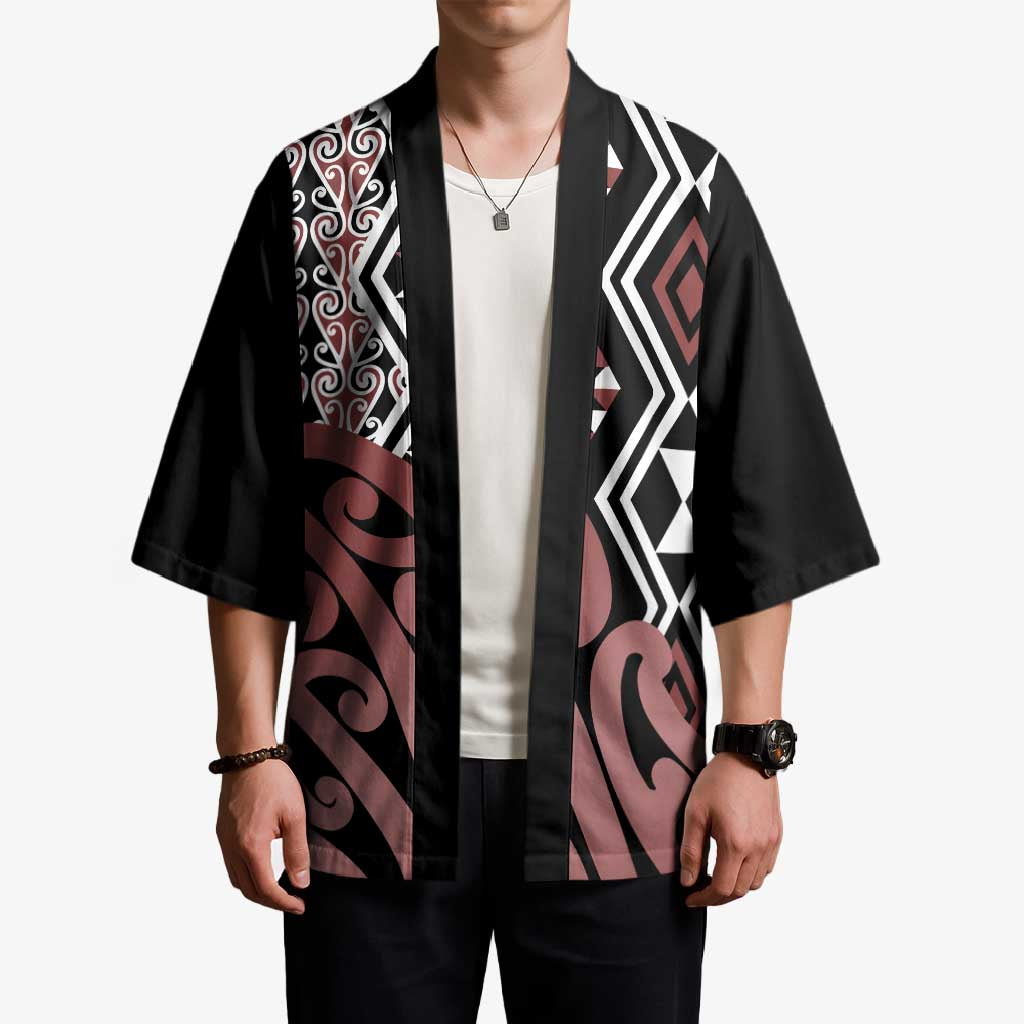 New Zealand Kimono Aotearoa Kowhaiwhai Mix Taniko Art - Aussie Hoodie