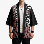 New Zealand Kimono Aotearoa Kowhaiwhai Mix Taniko Art - Aussie Hoodie